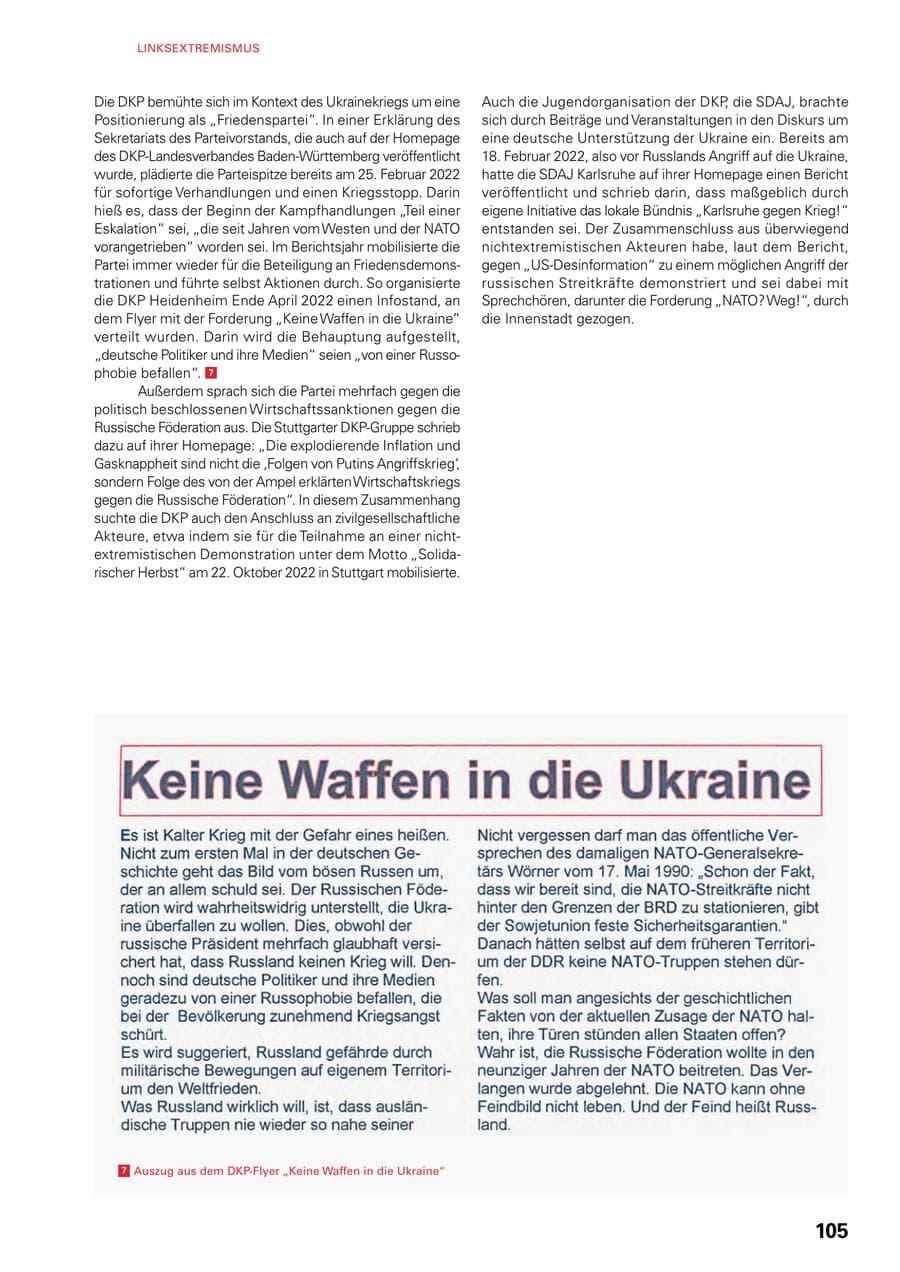 Seite 103 des Verfassungsschutzbericht 2022 Baden-Württemberg