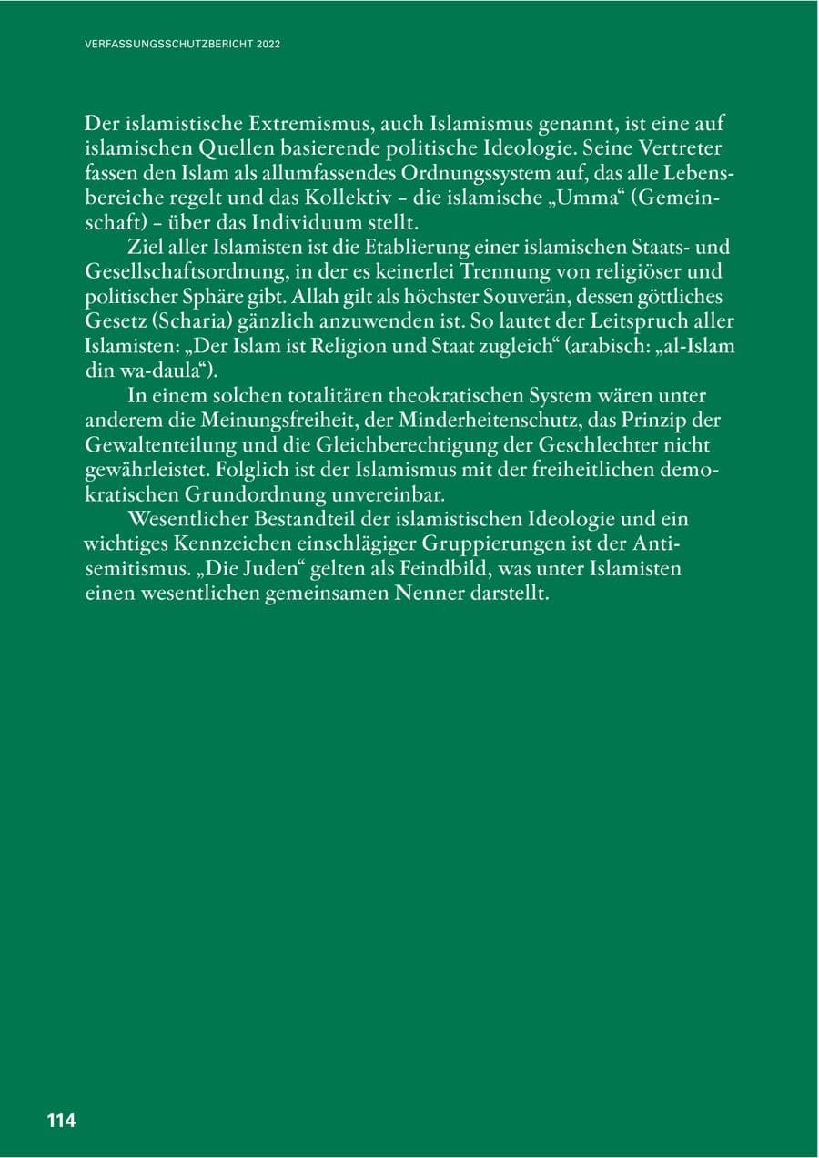 Seite 112 des Verfassungsschutzbericht 2022 Baden-Württemberg