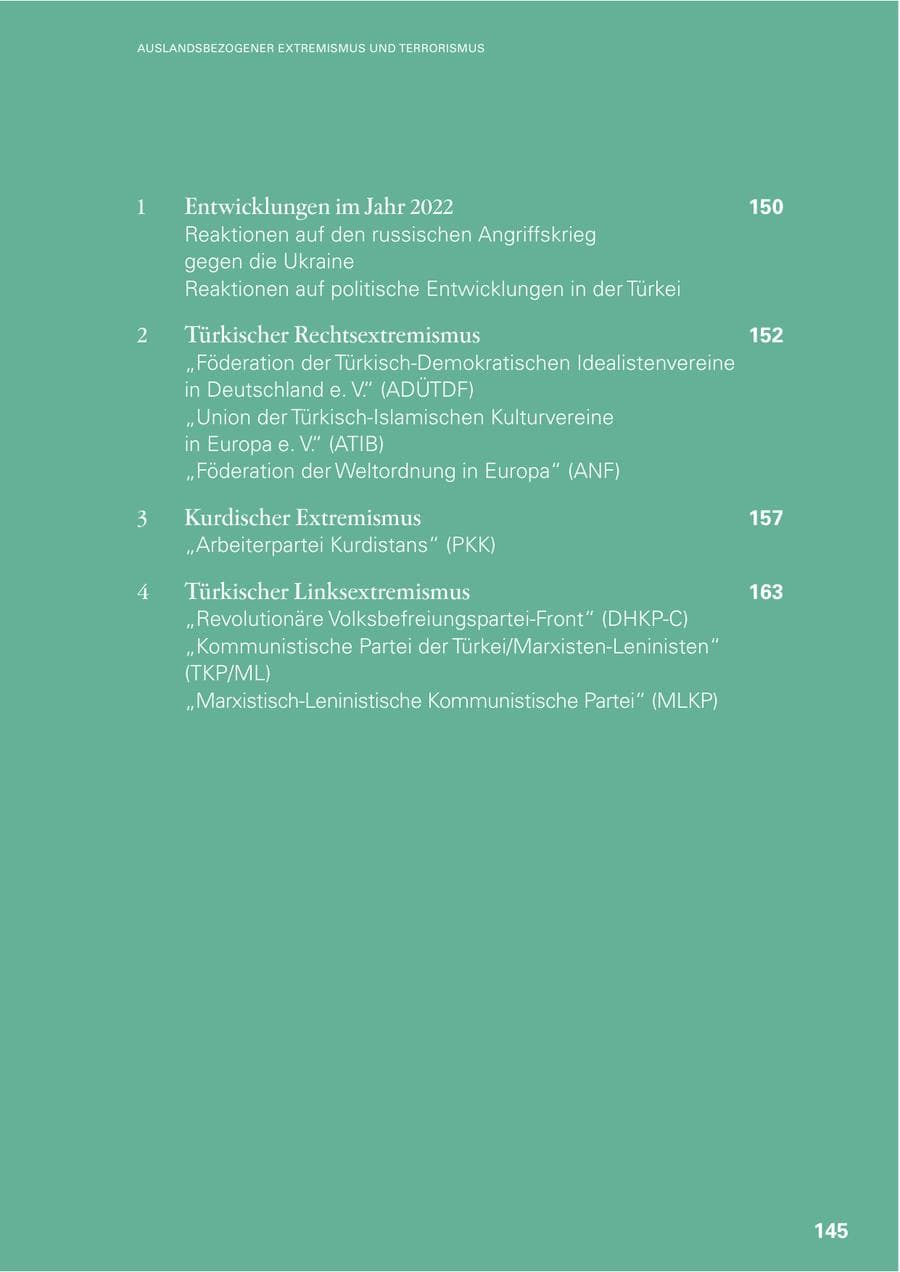 Seite 143 des Verfassungsschutzbericht 2022 Baden-Württemberg