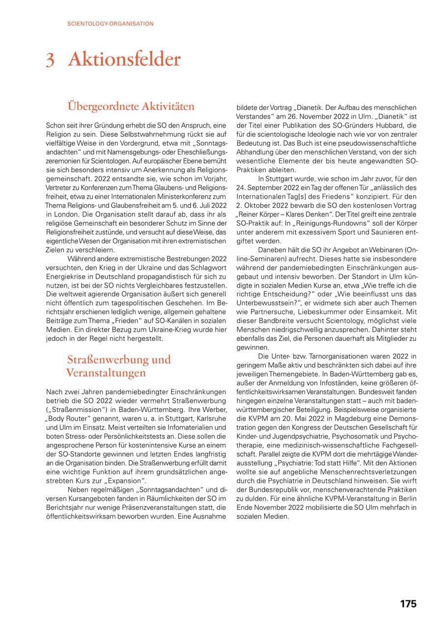 Seite 173 des Verfassungsschutzbericht 2022 Baden-Württemberg