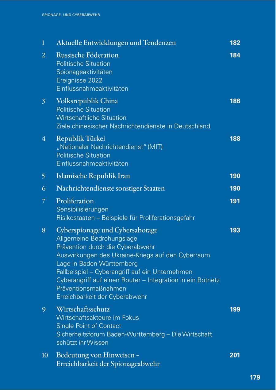 Seite 177 des Verfassungsschutzbericht 2022 Baden-Württemberg