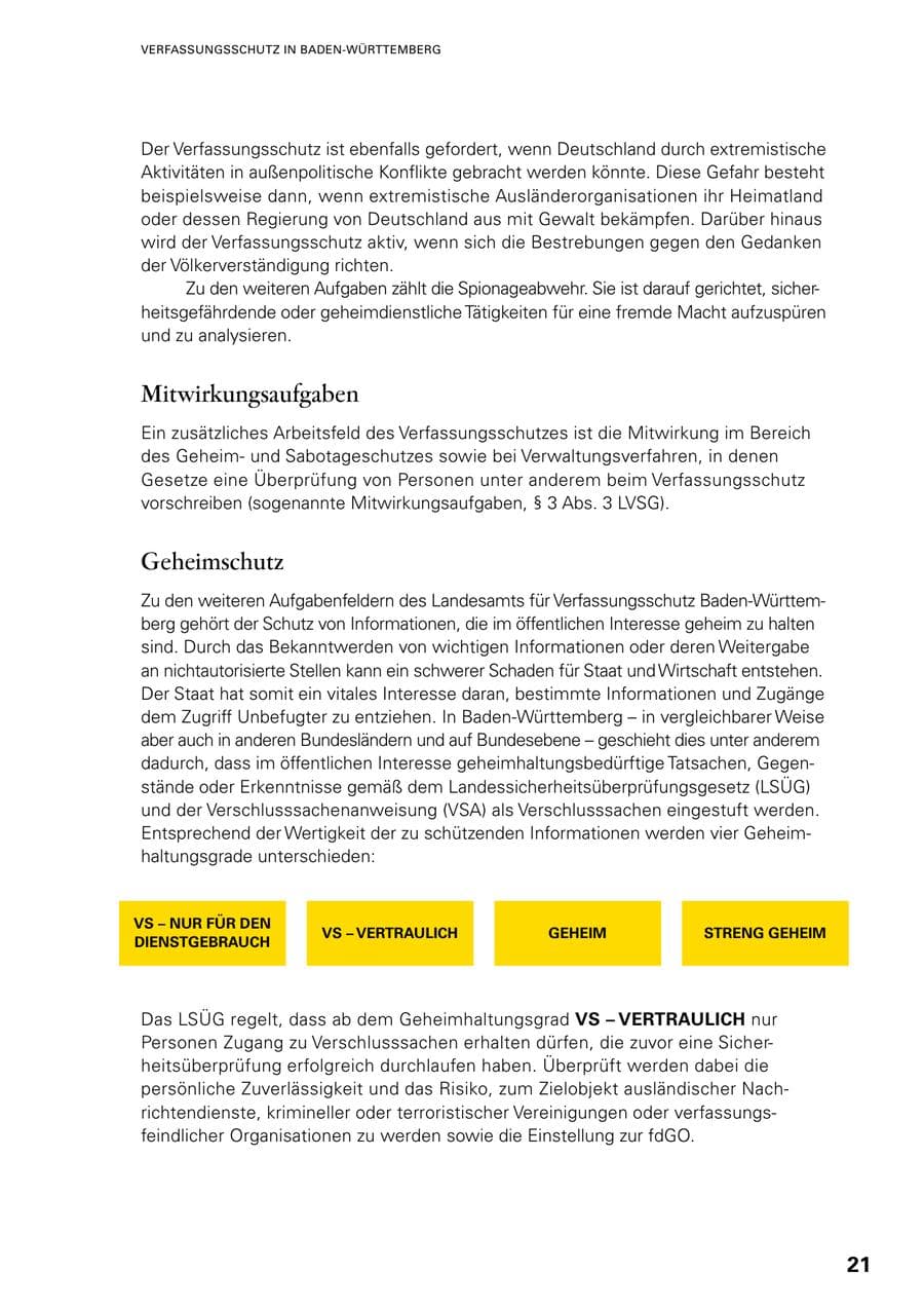 Seite 19 des Verfassungsschutzbericht 2022 Baden-Württemberg