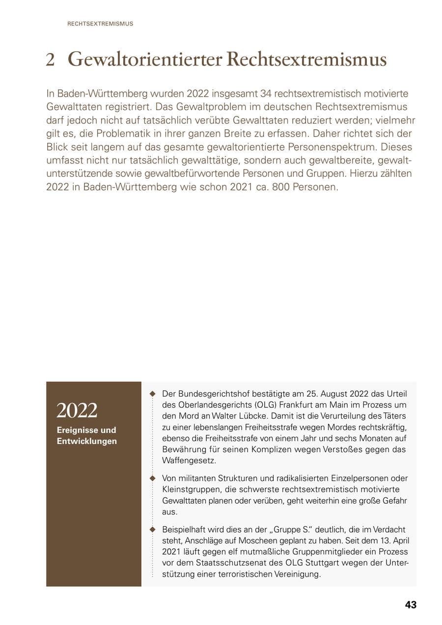 Seite 41 des Verfassungsschutzbericht 2022 Baden-Württemberg