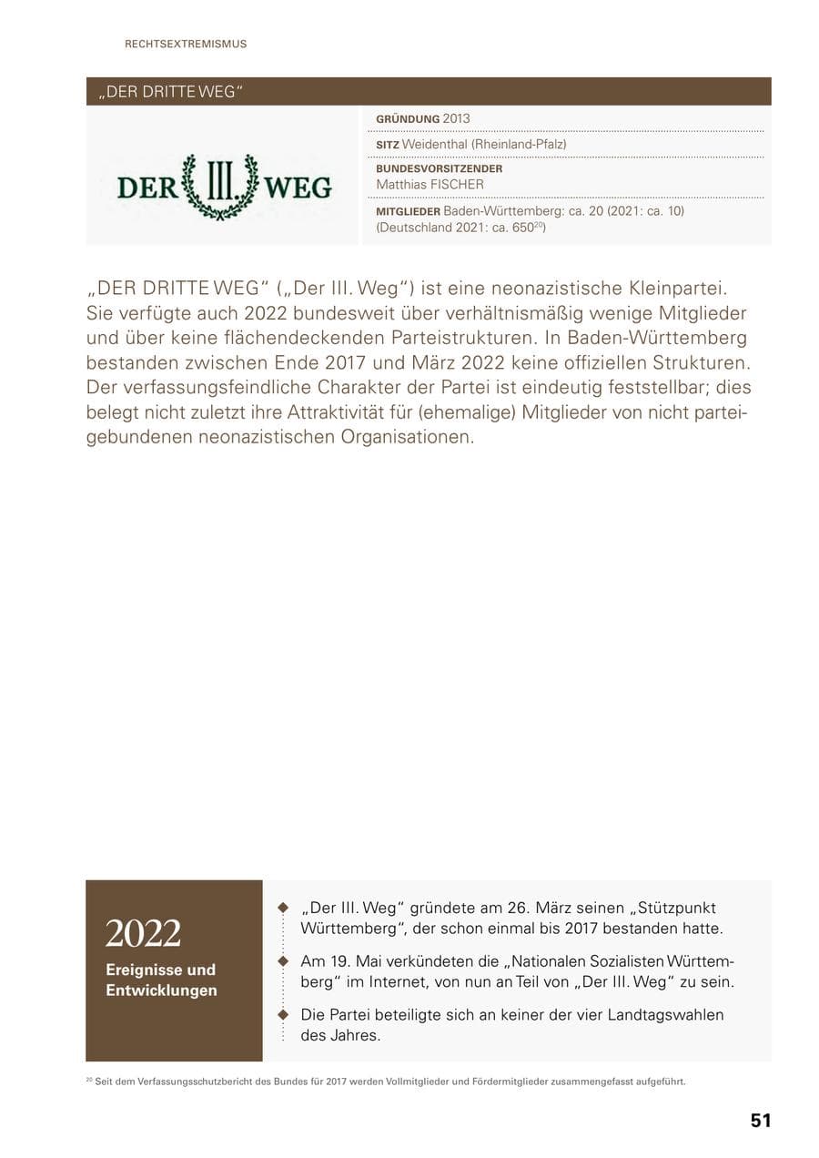 Seite 49 des Verfassungsschutzbericht 2022 Baden-Württemberg