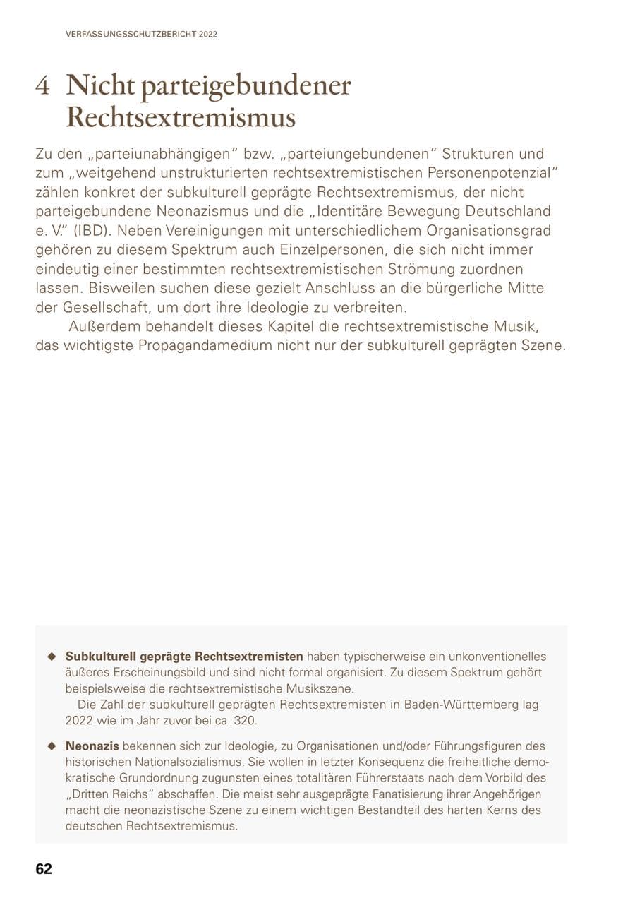 Seite 60 des Verfassungsschutzbericht 2022 Baden-Württemberg