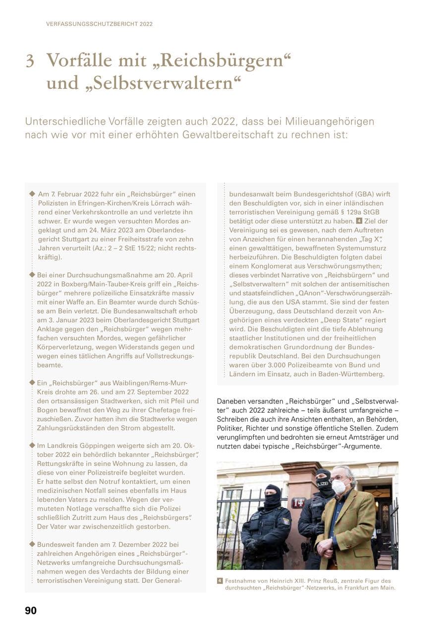 Seite 88 des Verfassungsschutzbericht 2022 Baden-Württemberg