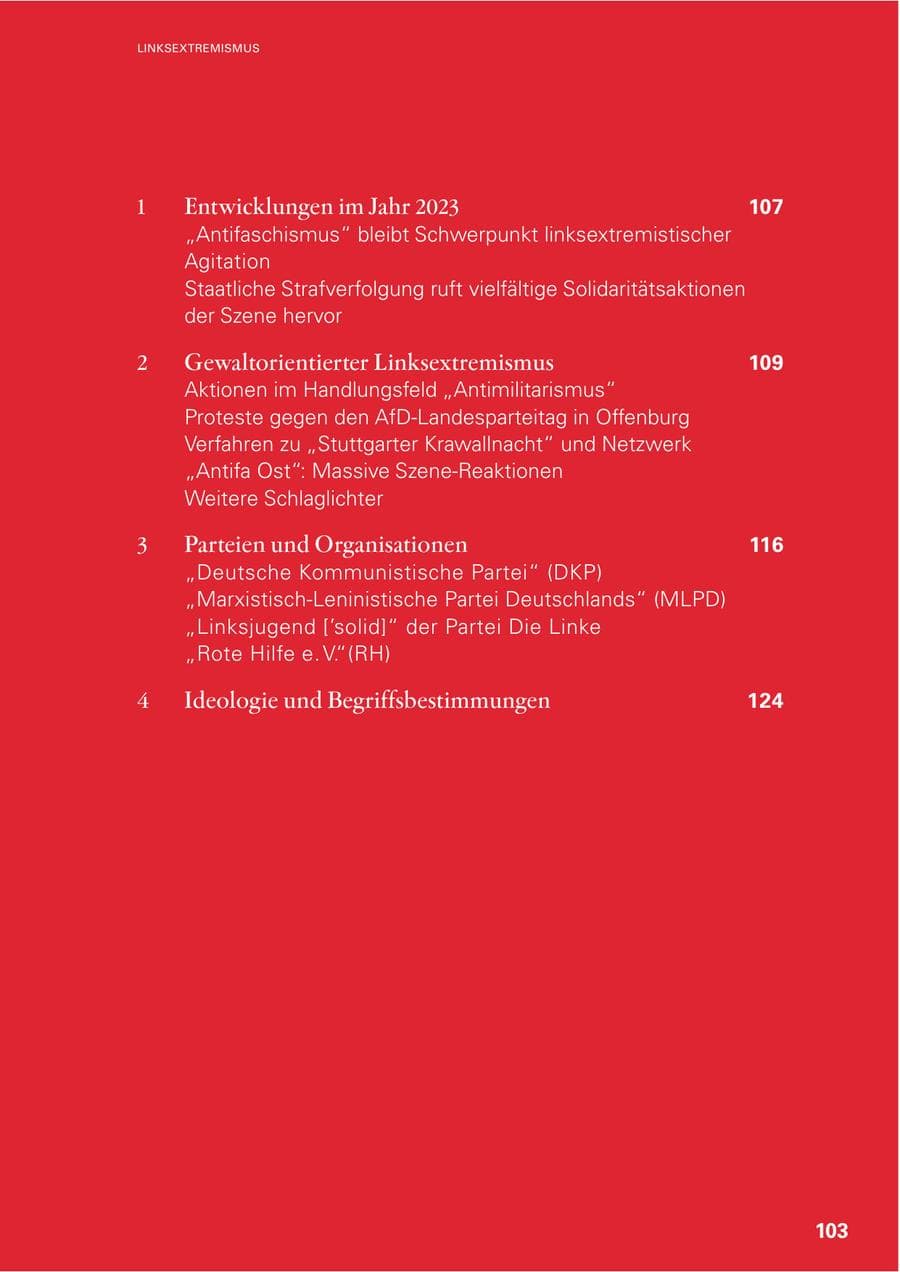 Seite 101 des Verfassungsschutzbericht 2023 Baden-Württemberg