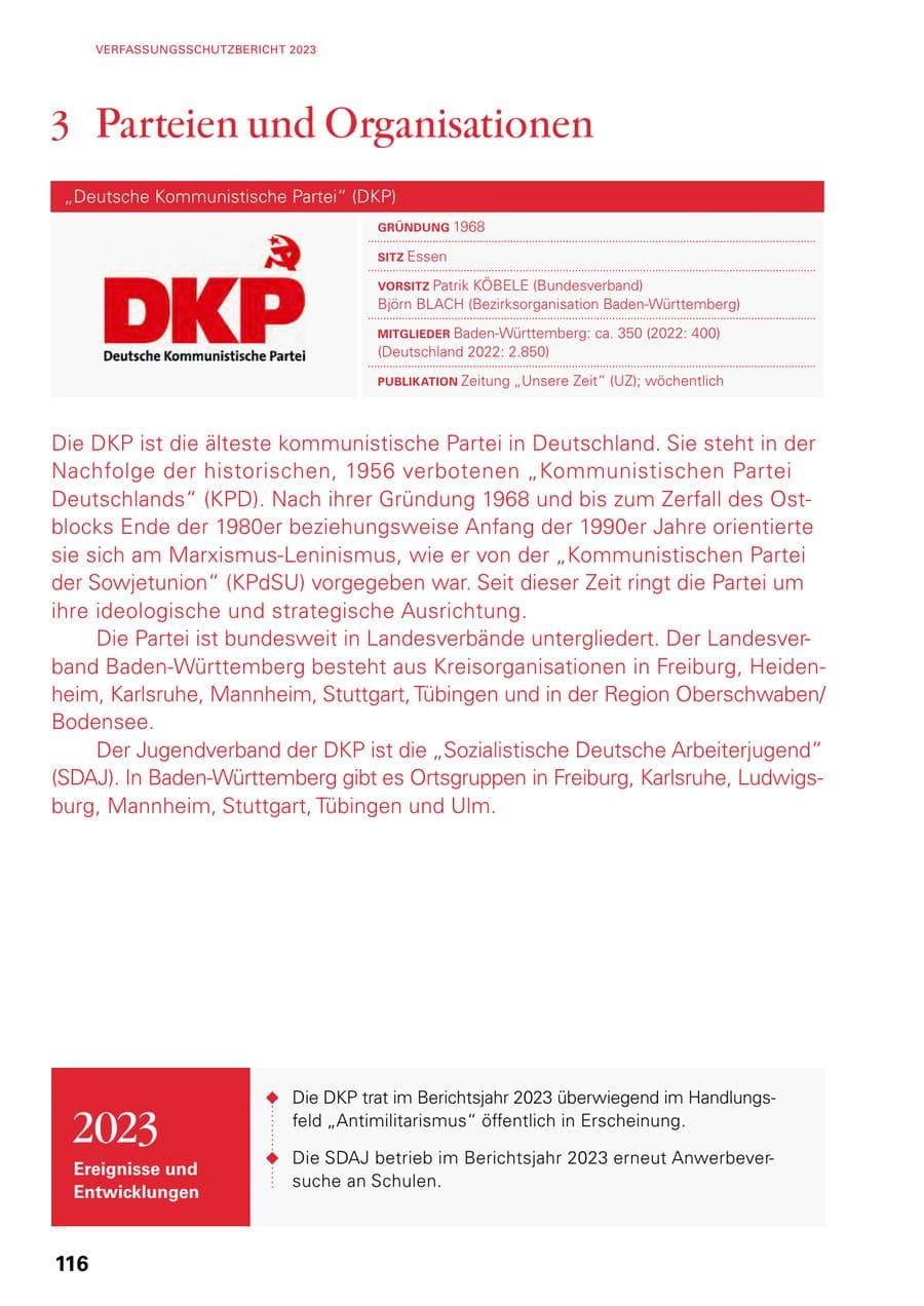 Seite 114 des Verfassungsschutzbericht 2023 Baden-Württemberg