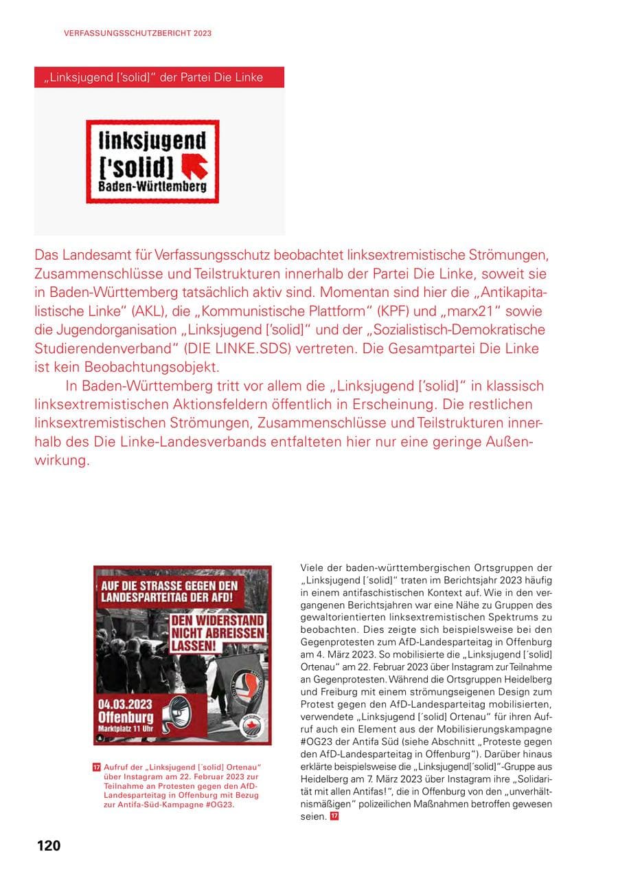 Seite 118 des Verfassungsschutzbericht 2023 Baden-Württemberg