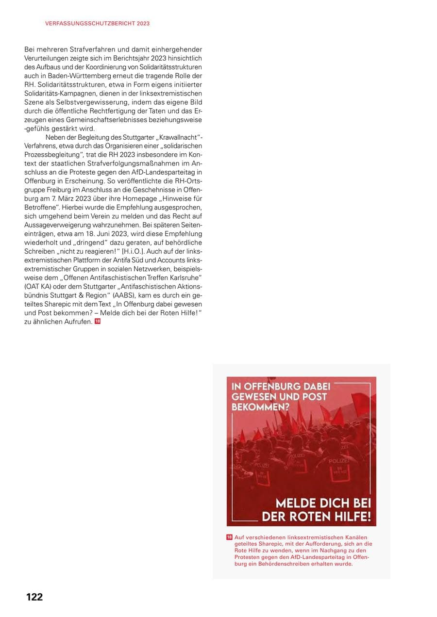 Seite 120 des Verfassungsschutzbericht 2023 Baden-Württemberg