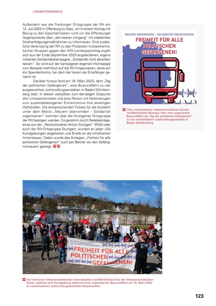 Seite 121 des Verfassungsschutzbericht 2023 Baden-Württemberg