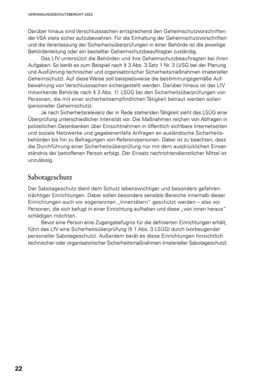 Seite 20 des Verfassungsschutzbericht 2023 Baden-Württemberg