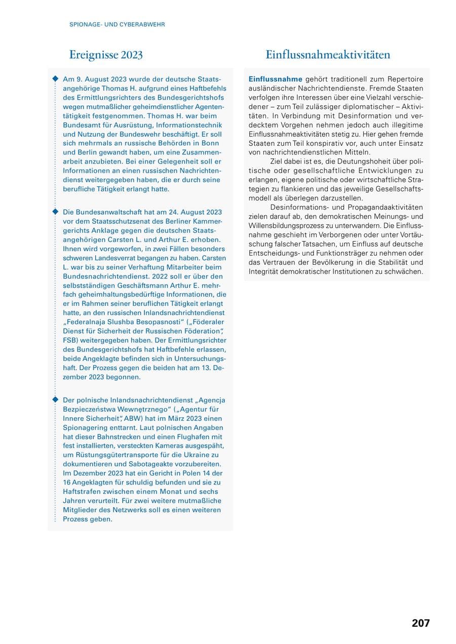 Seite 205 des Verfassungsschutzbericht 2023 Baden-Württemberg