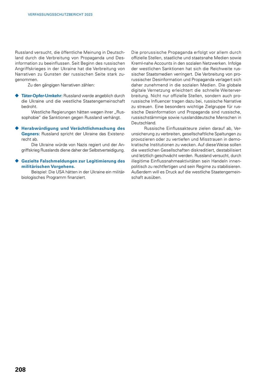 Seite 206 des Verfassungsschutzbericht 2023 Baden-Württemberg
