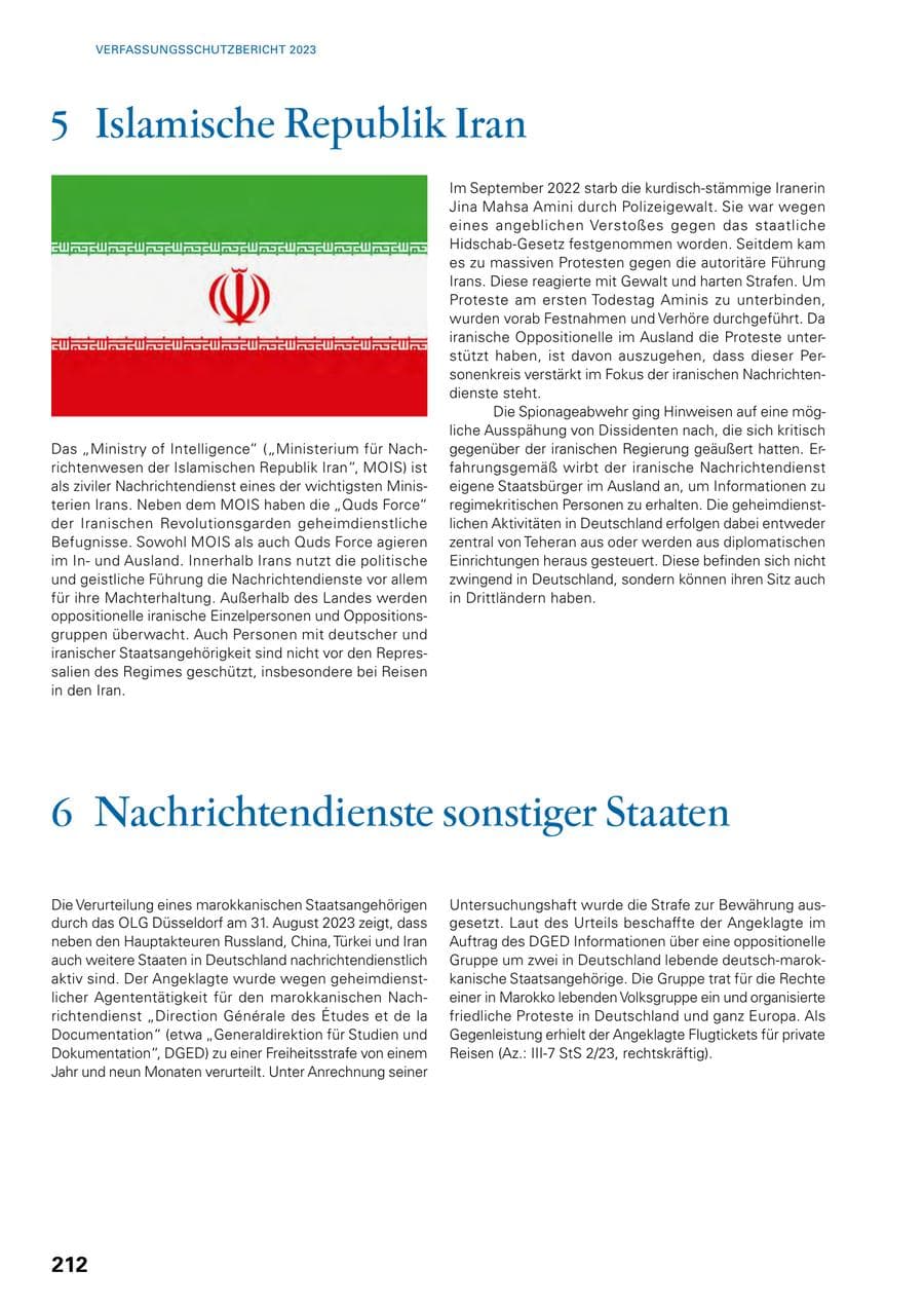 Seite 210 des Verfassungsschutzbericht 2023 Baden-Württemberg