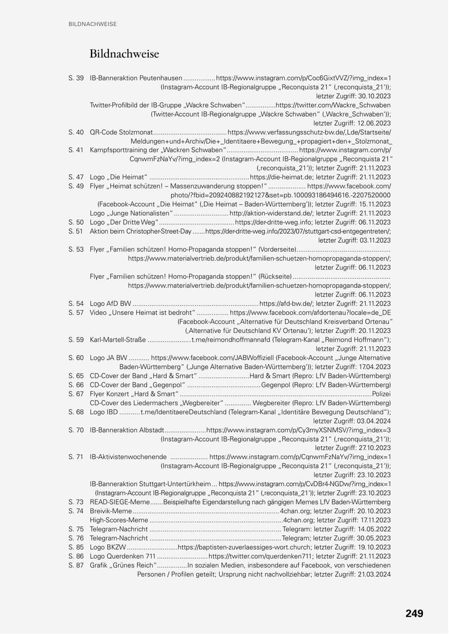 Seite 247 des Verfassungsschutzbericht 2023 Baden-Württemberg