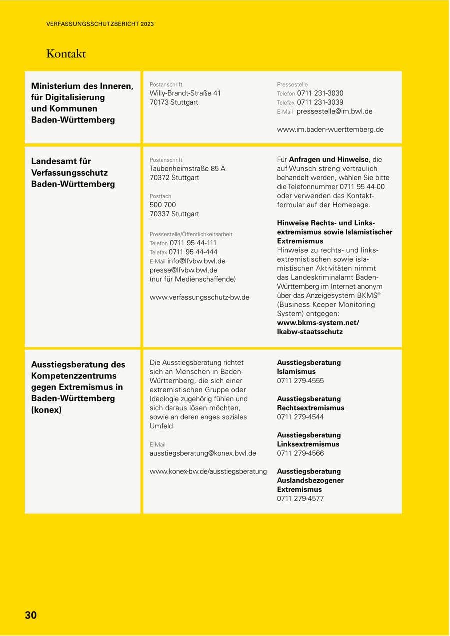 Seite 28 des Verfassungsschutzbericht 2023 Baden-Württemberg