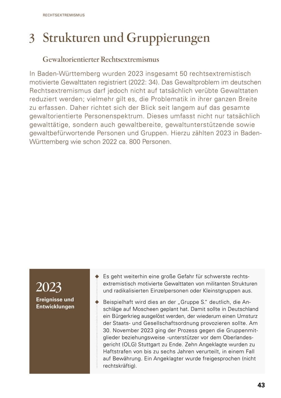 Seite 41 des Verfassungsschutzbericht 2023 Baden-Württemberg