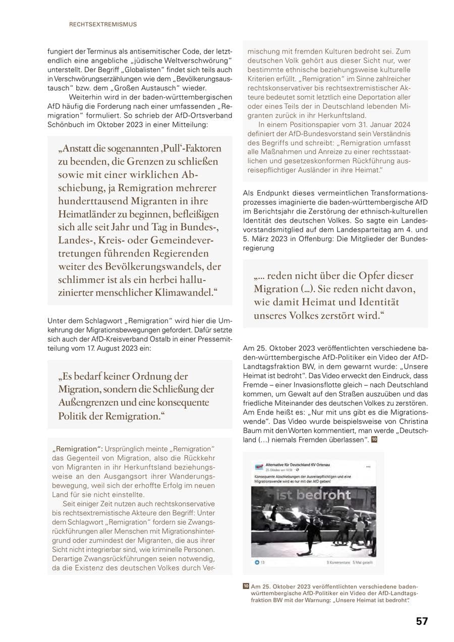 Seite 55 des Verfassungsschutzbericht 2023 Baden-Württemberg