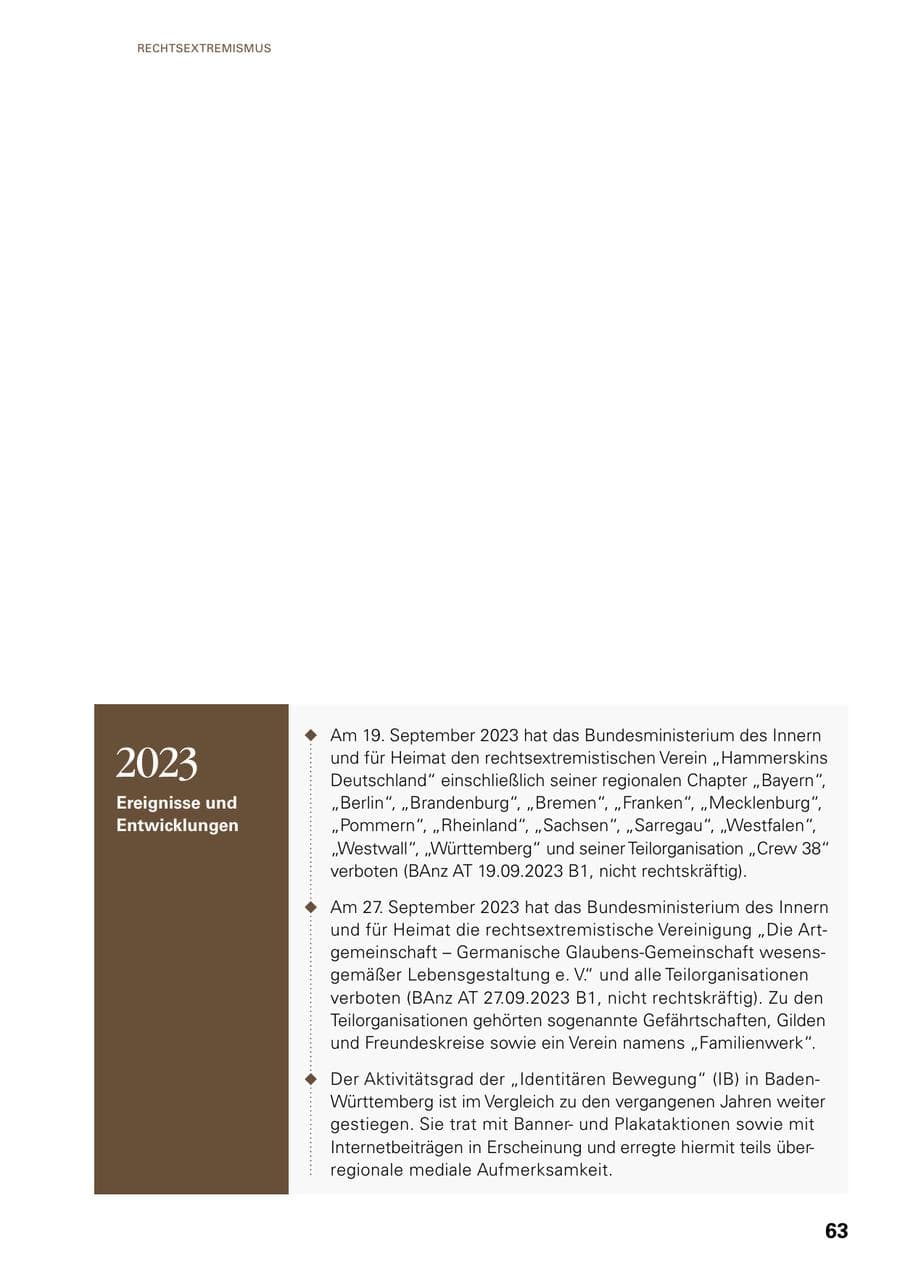 Seite 61 des Verfassungsschutzbericht 2023 Baden-Württemberg
