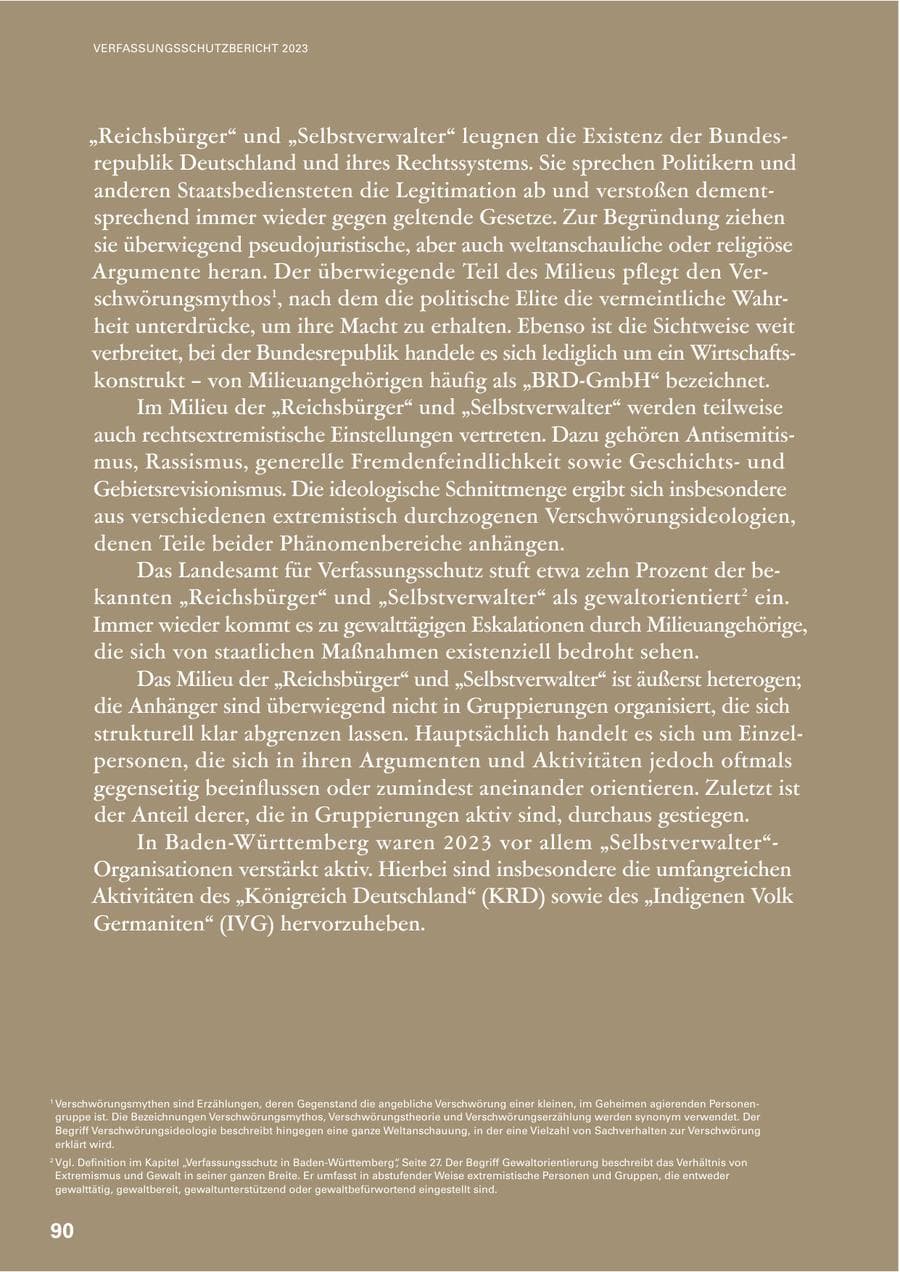 Seite 88 des Verfassungsschutzbericht 2023 Baden-Württemberg
