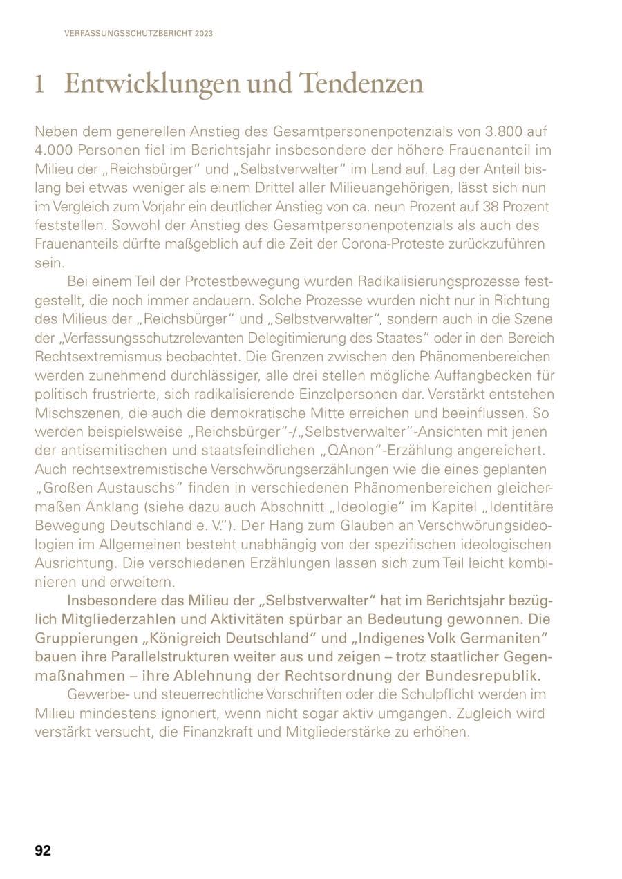 Seite 90 des Verfassungsschutzbericht 2023 Baden-Württemberg