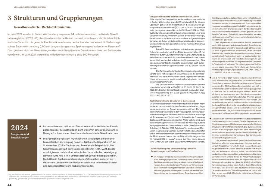 Seite 22 des Verfassungsschutzbericht 2024 Baden-Württemberg