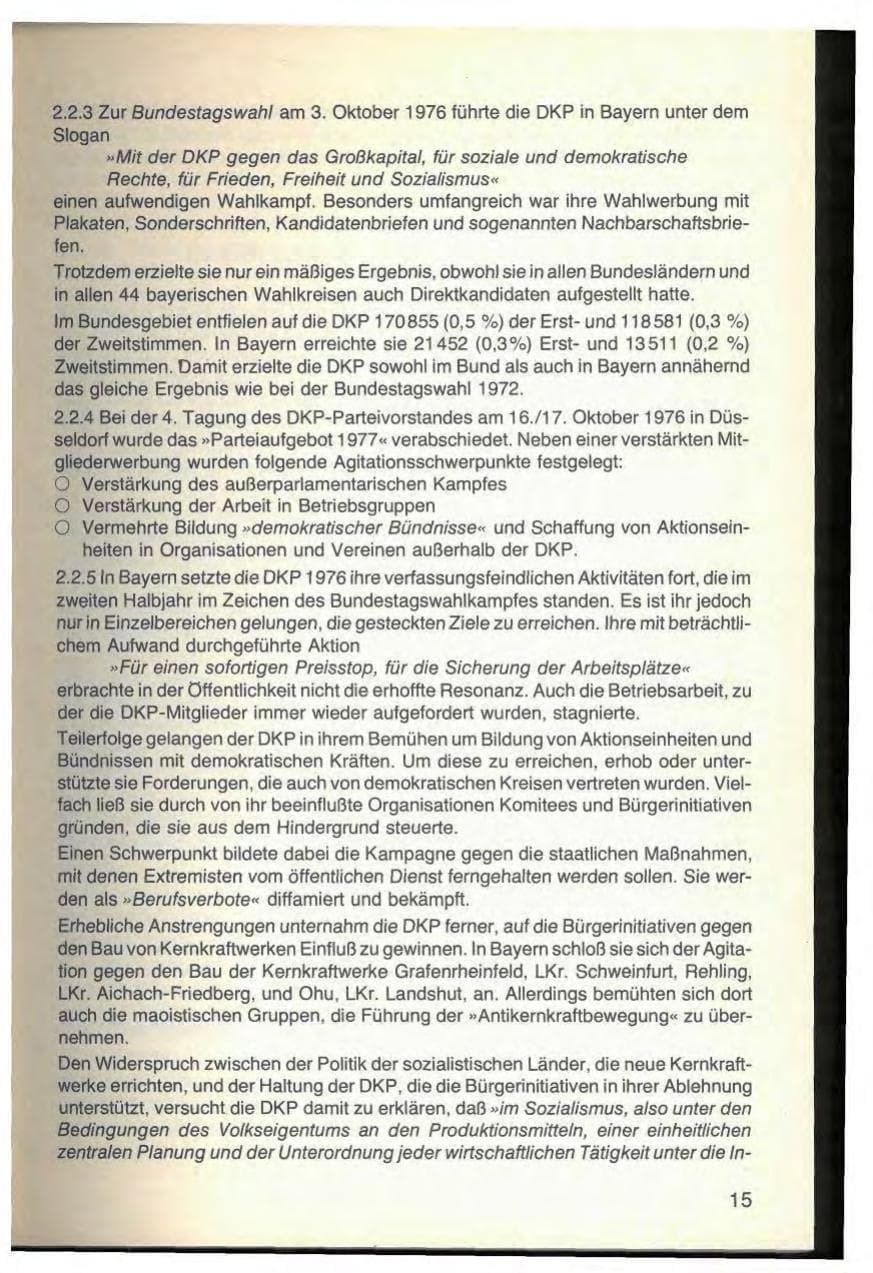 Seite 17 des Verfassungsschutzbericht 1976 Bayern