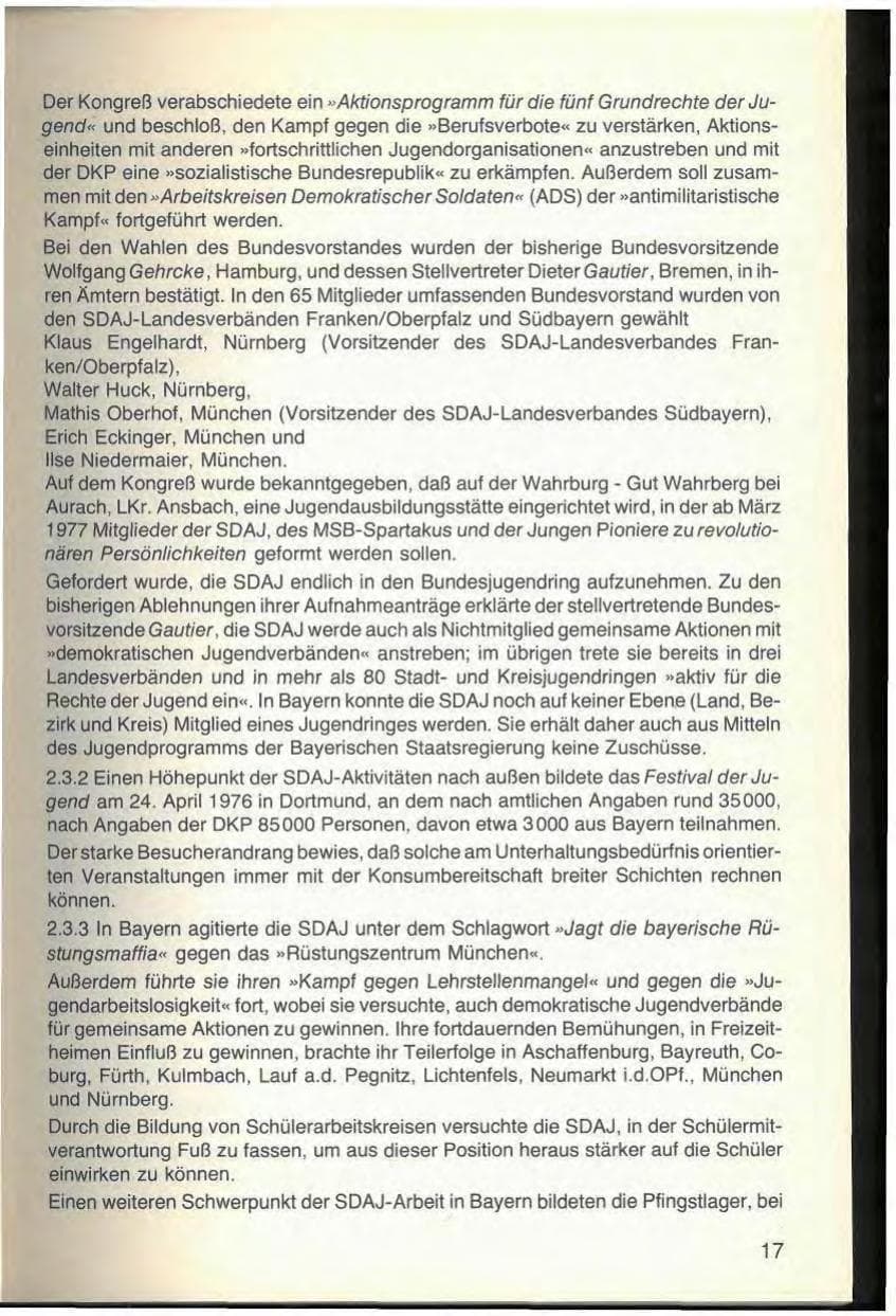 Seite 19 des Verfassungsschutzbericht 1976 Bayern
