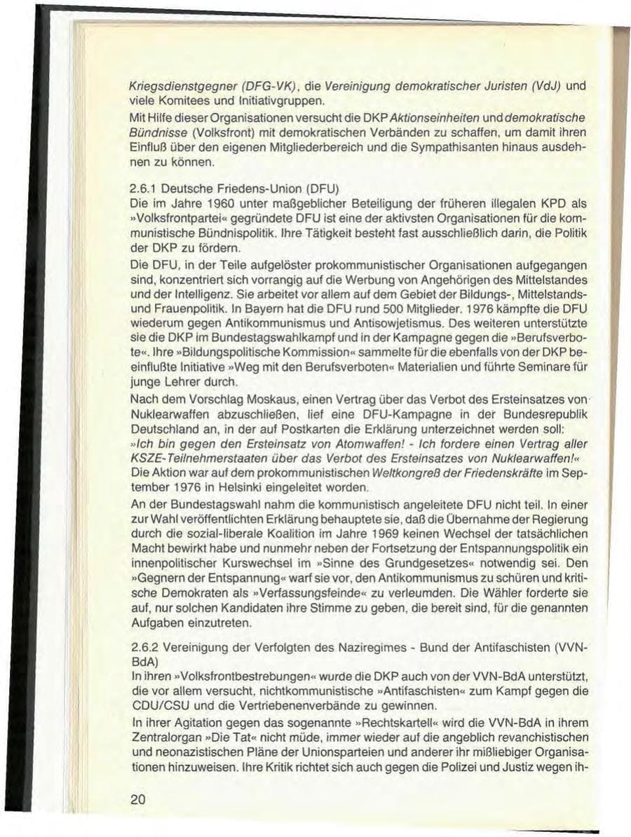Seite 22 des Verfassungsschutzbericht 1976 Bayern