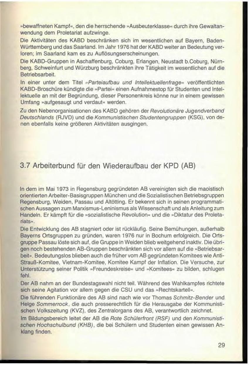 Seite 33 des Verfassungsschutzbericht 1976 Bayern
