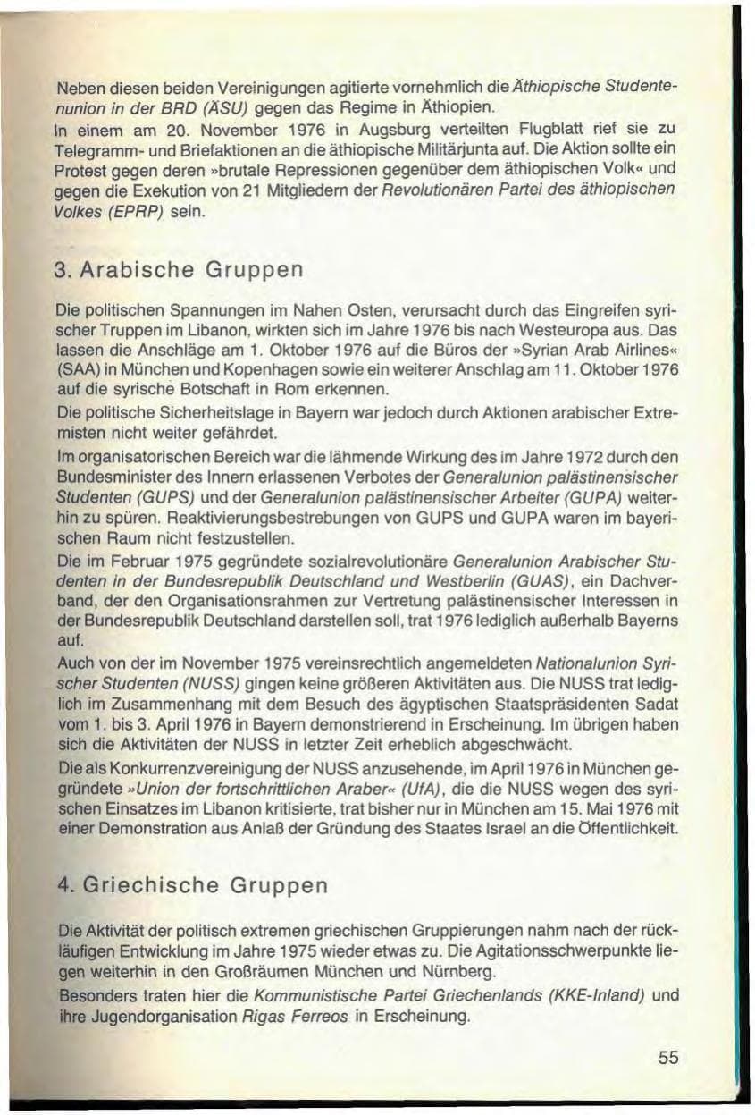 Seite 59 des Verfassungsschutzbericht 1976 Bayern