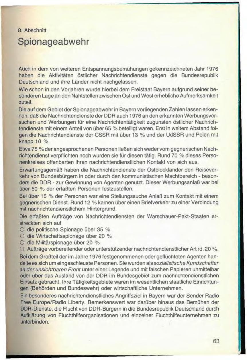 Seite 67 des Verfassungsschutzbericht 1976 Bayern
