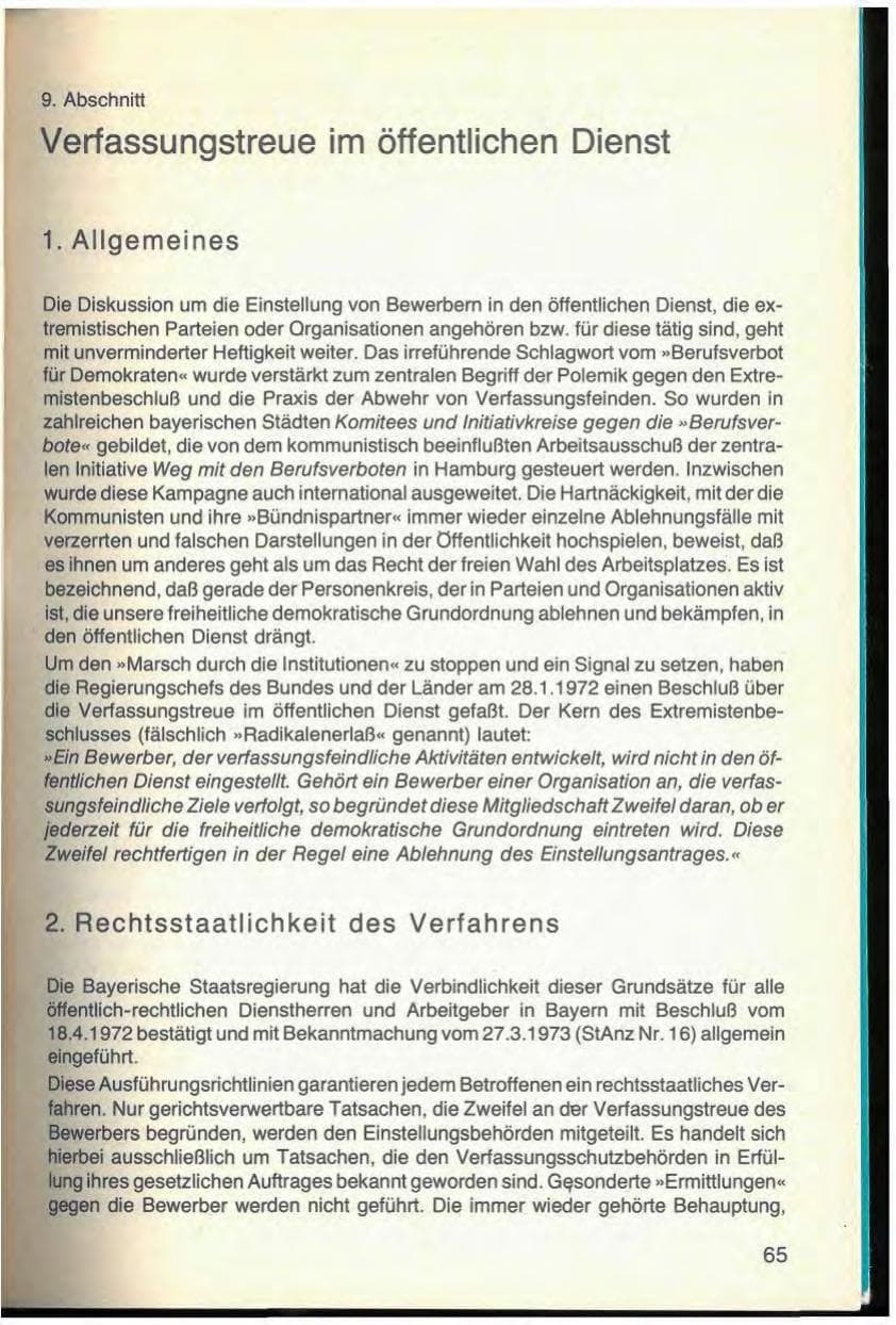 Seite 69 des Verfassungsschutzbericht 1976 Bayern