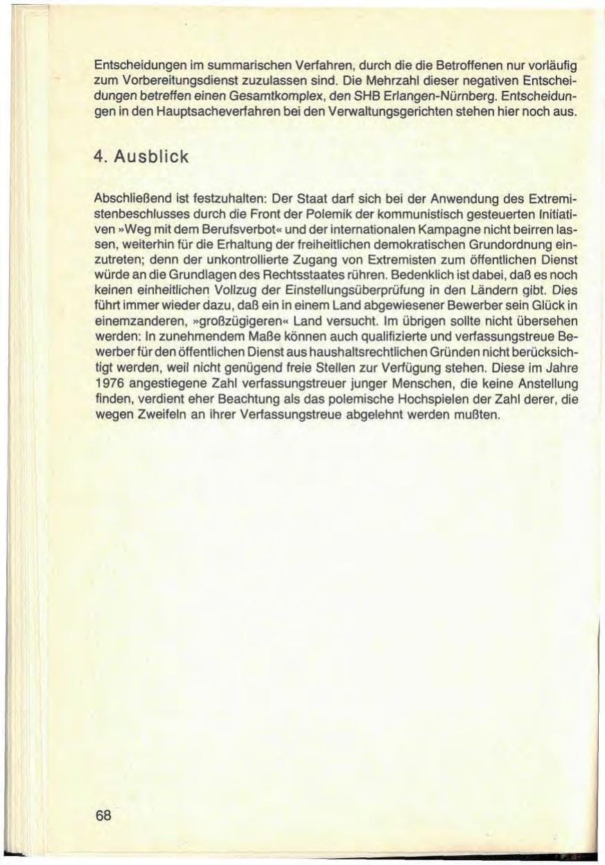 Seite 72 des Verfassungsschutzbericht 1976 Bayern