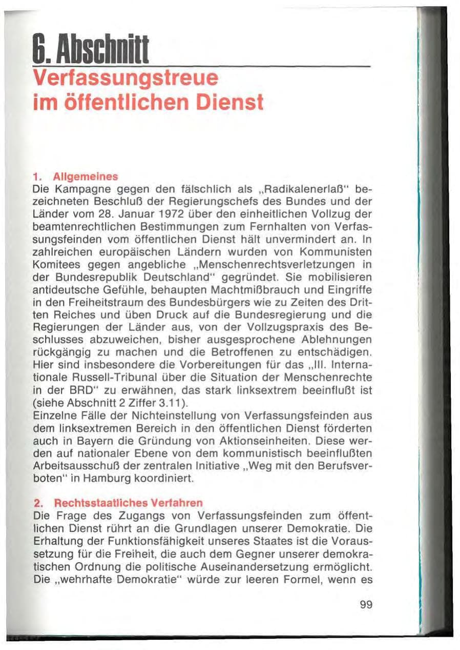 Seite 101 des Verfassungsschutzbericht 1977 Bayern
