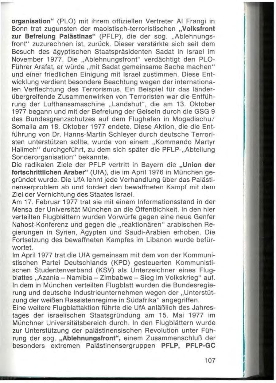 Seite 109 des Verfassungsschutzbericht 1977 Bayern