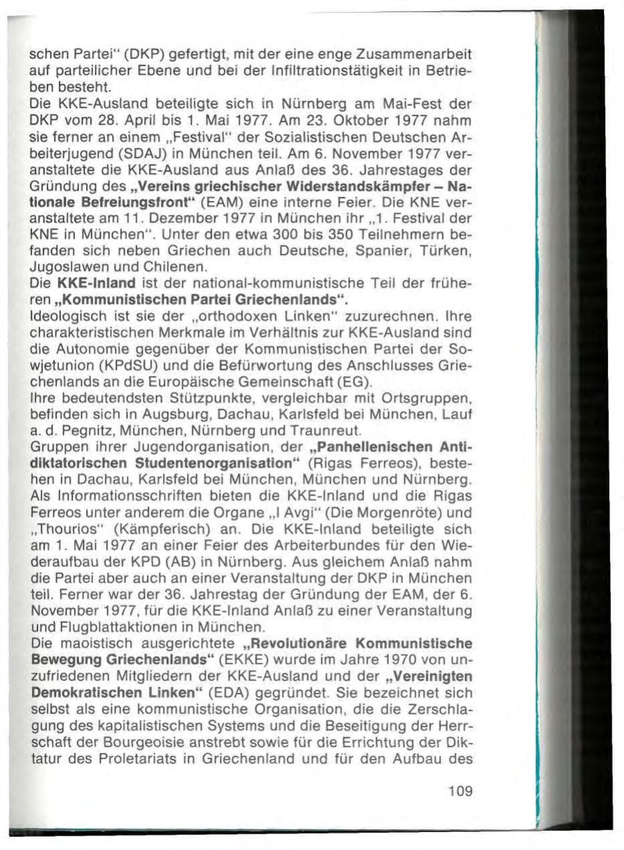 Seite 111 des Verfassungsschutzbericht 1977 Bayern