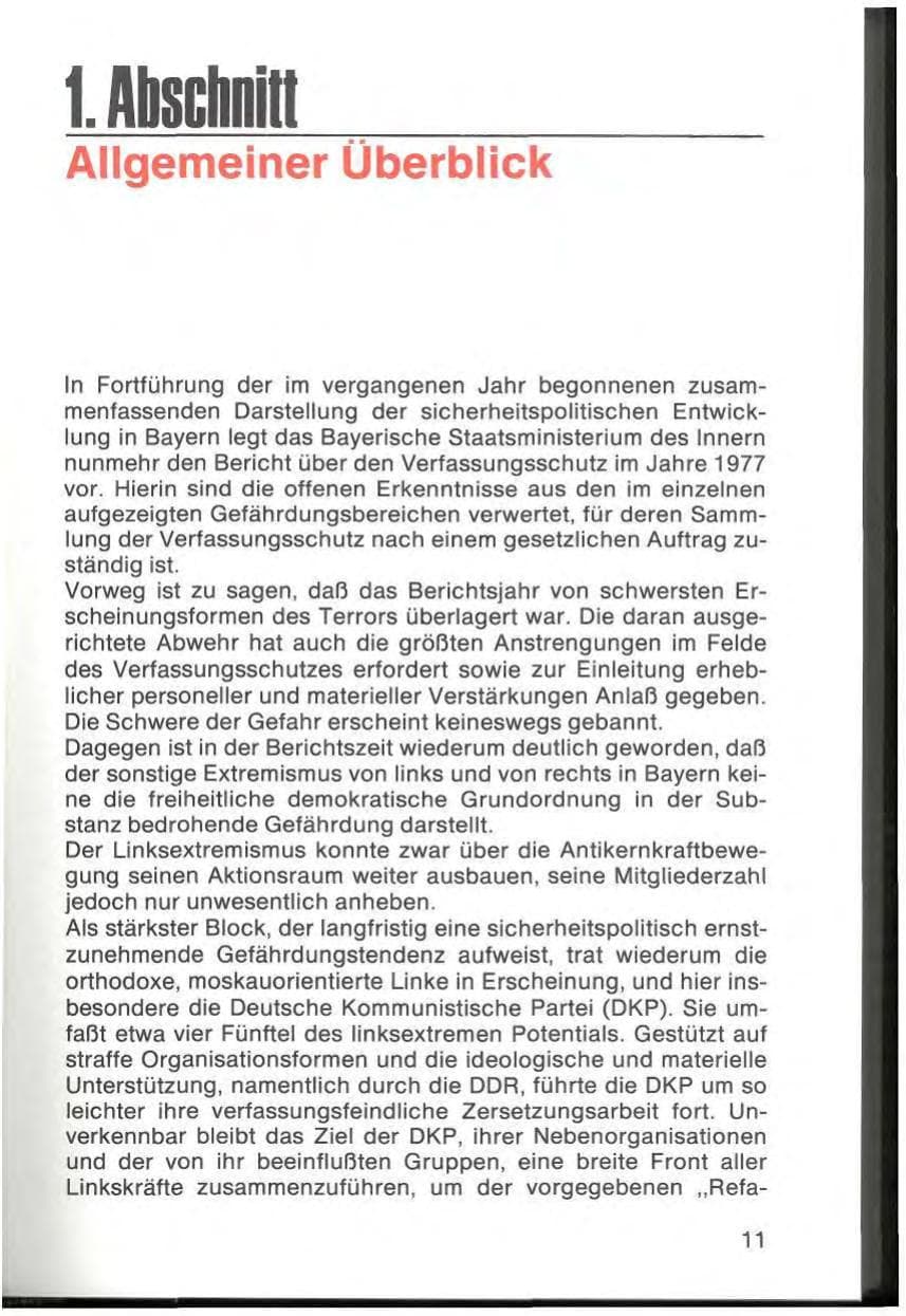 Seite 13 des Verfassungsschutzbericht 1977 Bayern