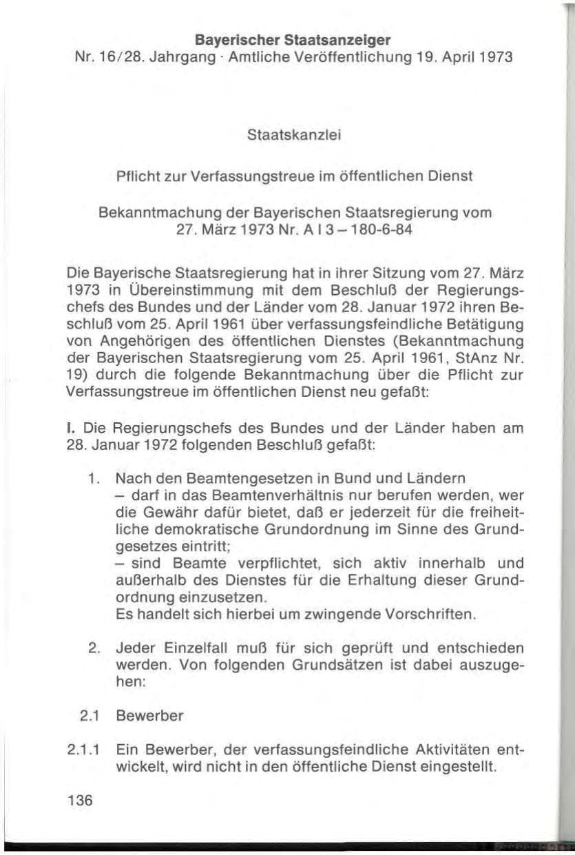 Seite 138 des Verfassungsschutzbericht 1977 Bayern