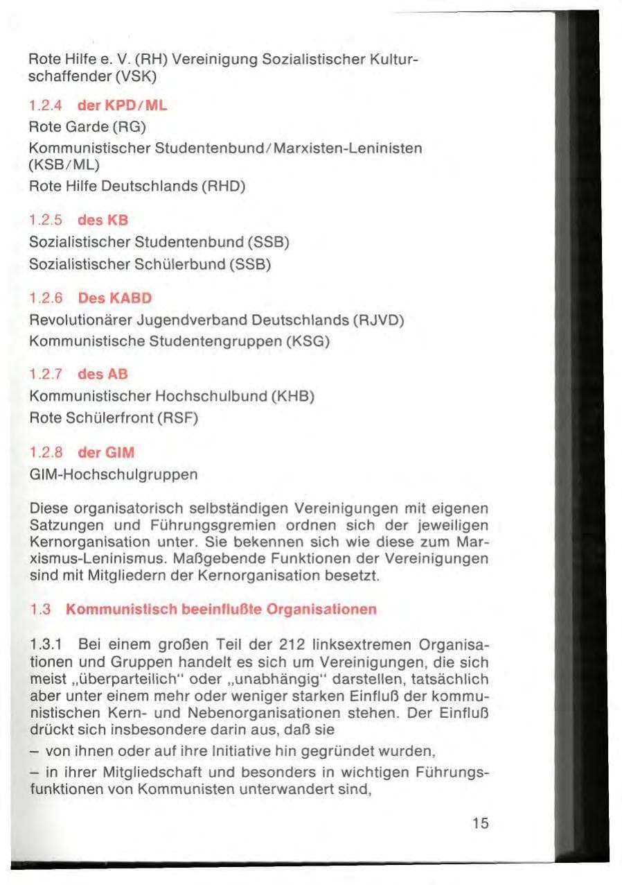 Seite 17 des Verfassungsschutzbericht 1977 Bayern