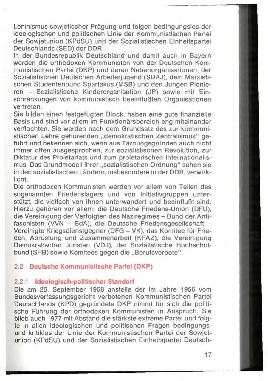 Seite 19 des Verfassungsschutzbericht 1977 Bayern