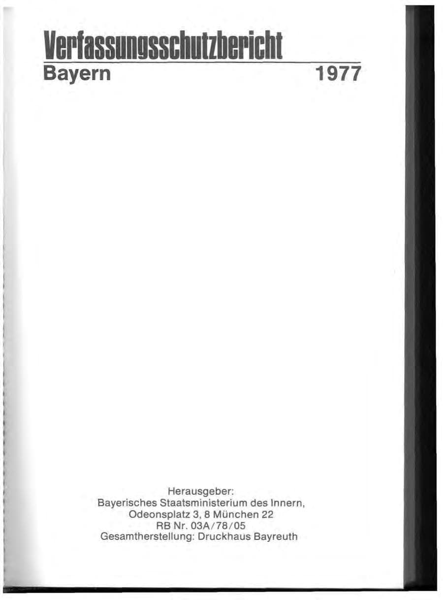 Seite 3 des Verfassungsschutzbericht 1977 Bayern