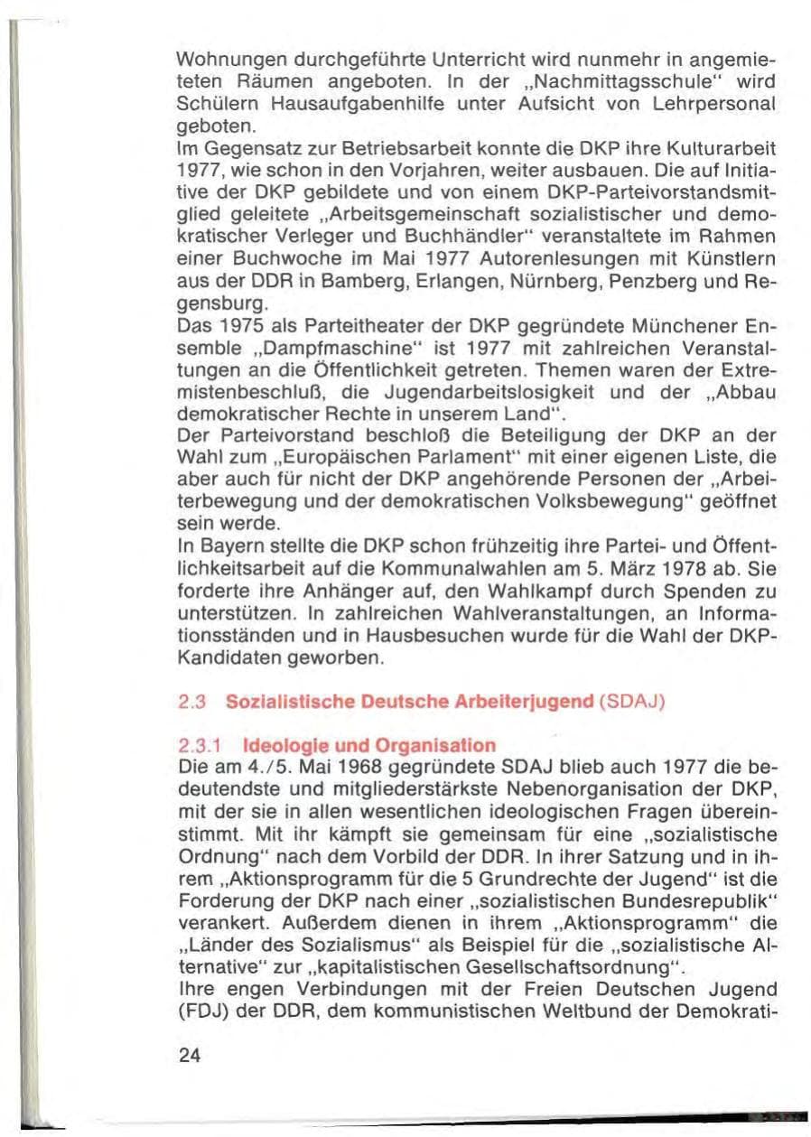 Seite 26 des Verfassungsschutzbericht 1977 Bayern