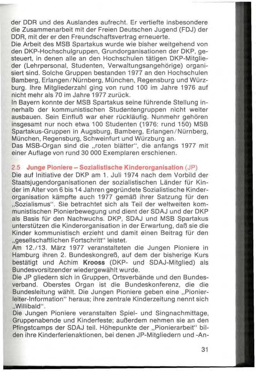 Seite 33 des Verfassungsschutzbericht 1977 Bayern