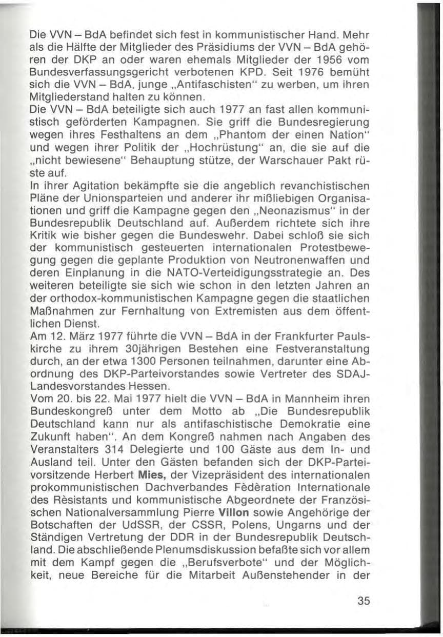 Seite 37 des Verfassungsschutzbericht 1977 Bayern