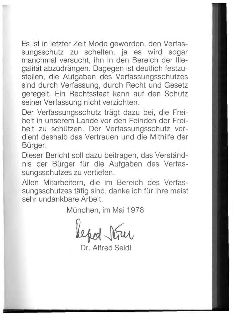 Seite 5 des Verfassungsschutzbericht 1977 Bayern