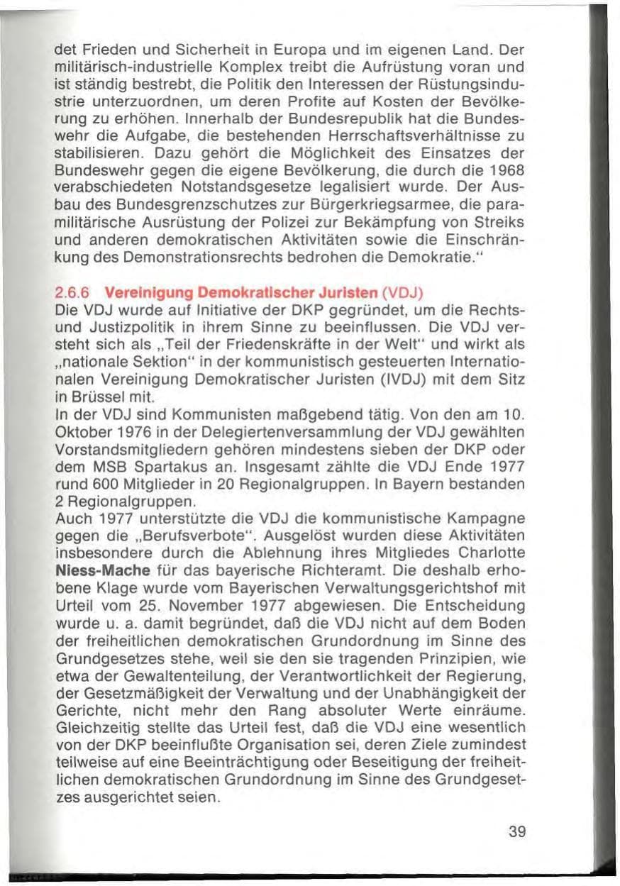 Seite 41 des Verfassungsschutzbericht 1977 Bayern