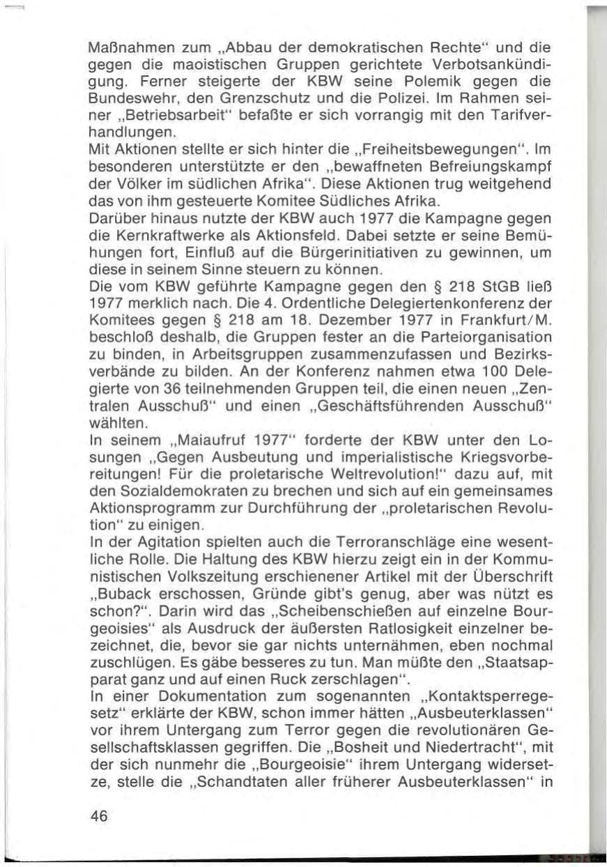 Seite 48 des Verfassungsschutzbericht 1977 Bayern