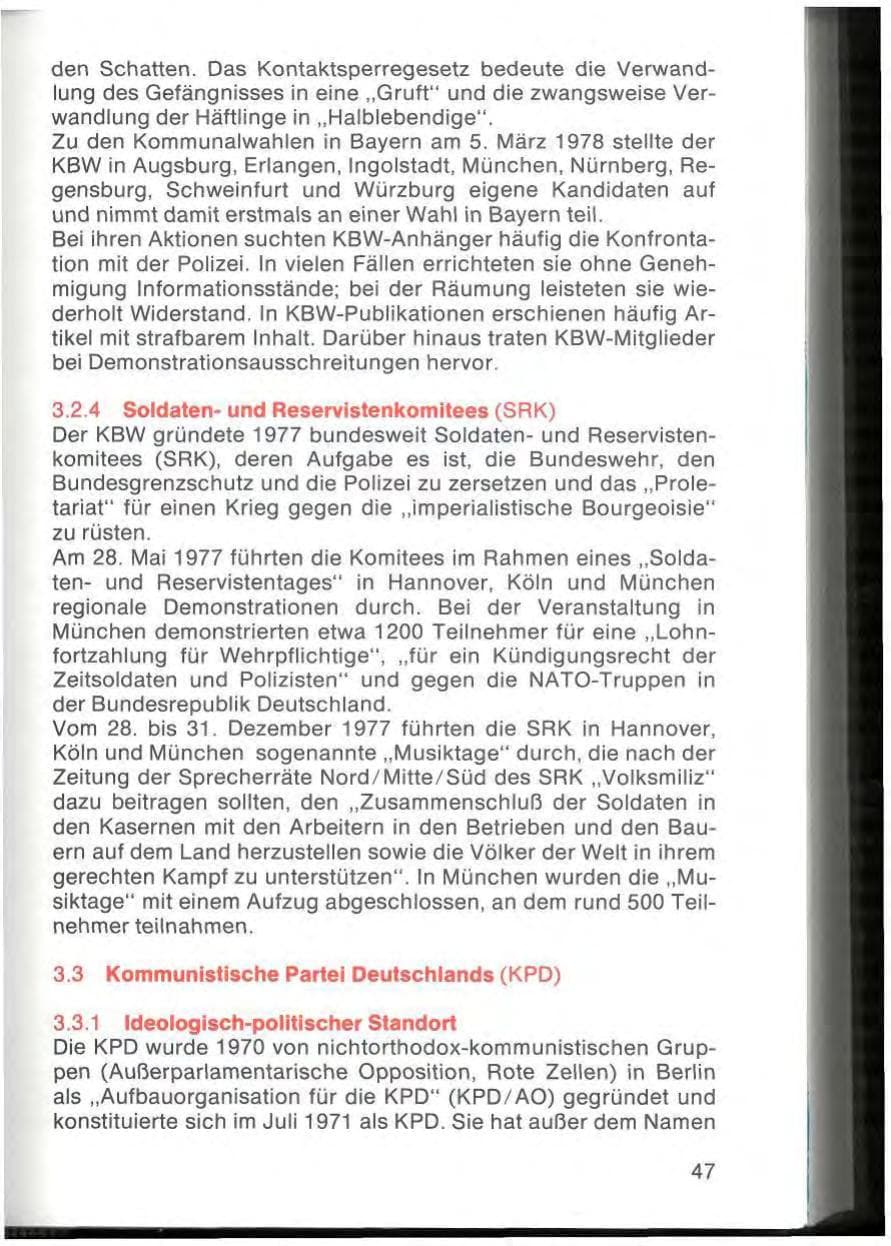 Seite 49 des Verfassungsschutzbericht 1977 Bayern